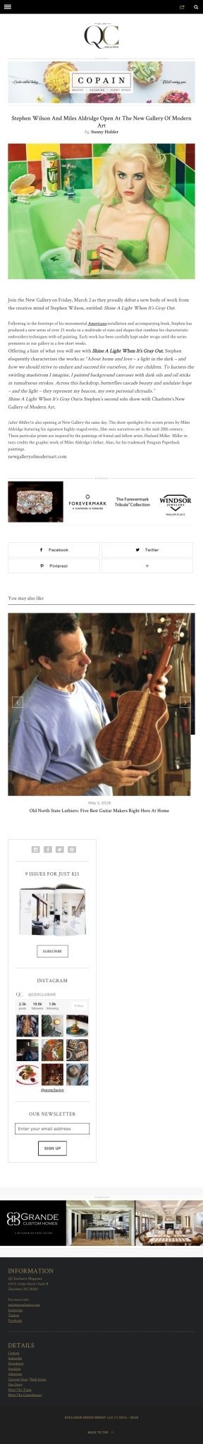 Stephen Wilson And Miles Aldridge Open At The New Gallery Of Modern Art - QC Exclusive - Stephen Wilson Studio