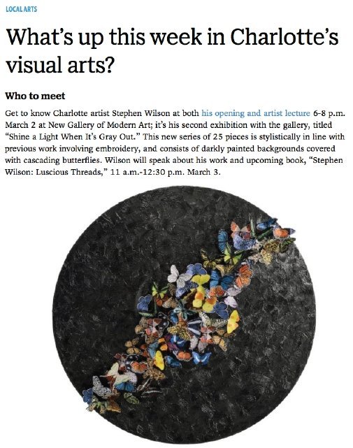 What’s up this week in Charlotte’s visual arts? - The Charlotte Observer - Stephen Wilson Studio