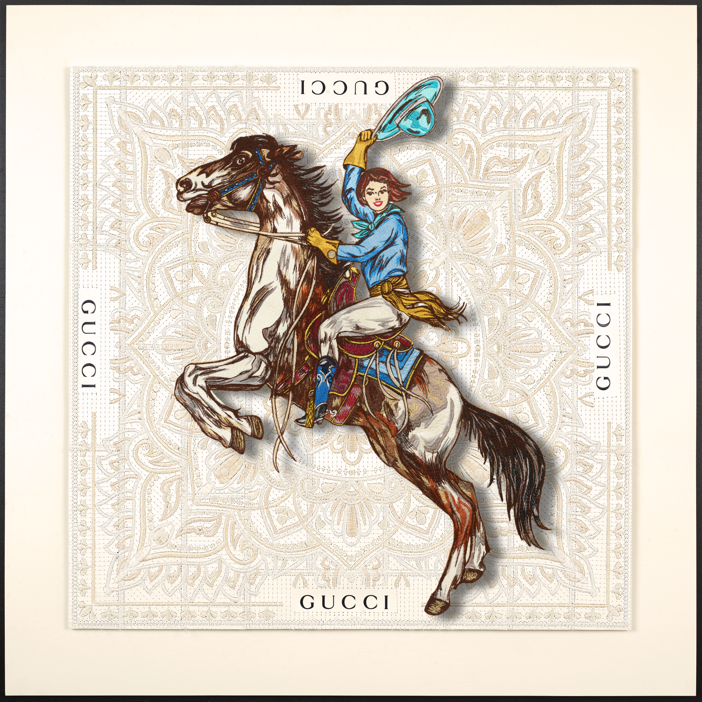 ス*ン様 LOUIS VUITTON バンダナ・ユキ・ルージュ・ブラン Trick Rider - Luxury 40x40 – Stephen Wilson Studio