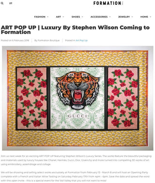 ART POP UP | Luxury by Stephen Wilson Coming to Formation - Formation Boutique - Stephen Wilson Studio