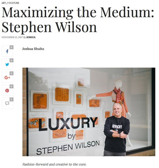 Maximizing the Medium: Stephen Wilson November 13, 2017 - Bellus Magazine - Stephen Wilson Studio