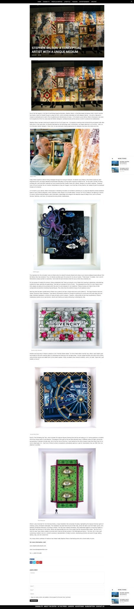 Stephen Wilson: A Conceptual Artist With a Unique Medium - Enigma Magazine - Stephen Wilson Studio