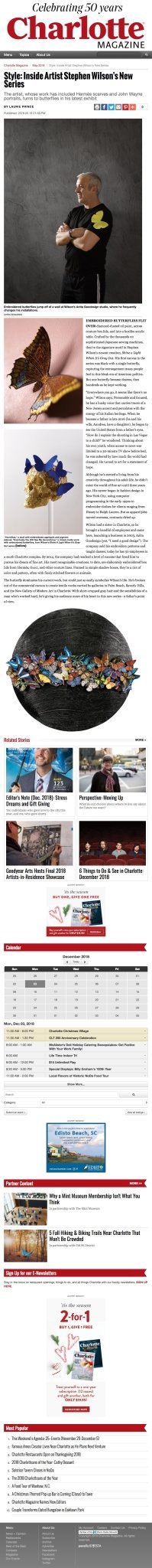 Style: Inside Artist Stephen Wilson's New Series - Charlotte Magazine - Stephen Wilson Studio