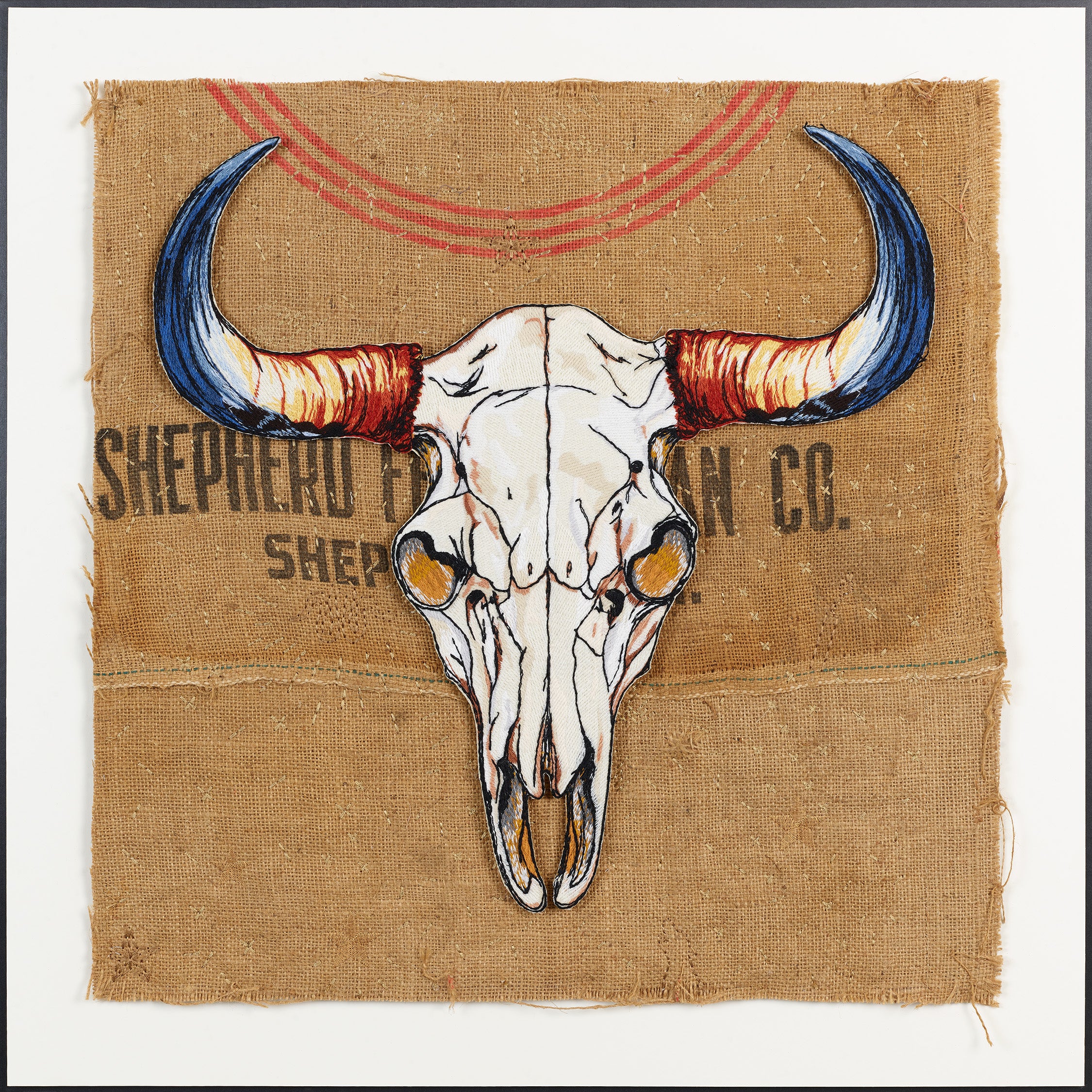 Vintage Steer Skull 26"x26"