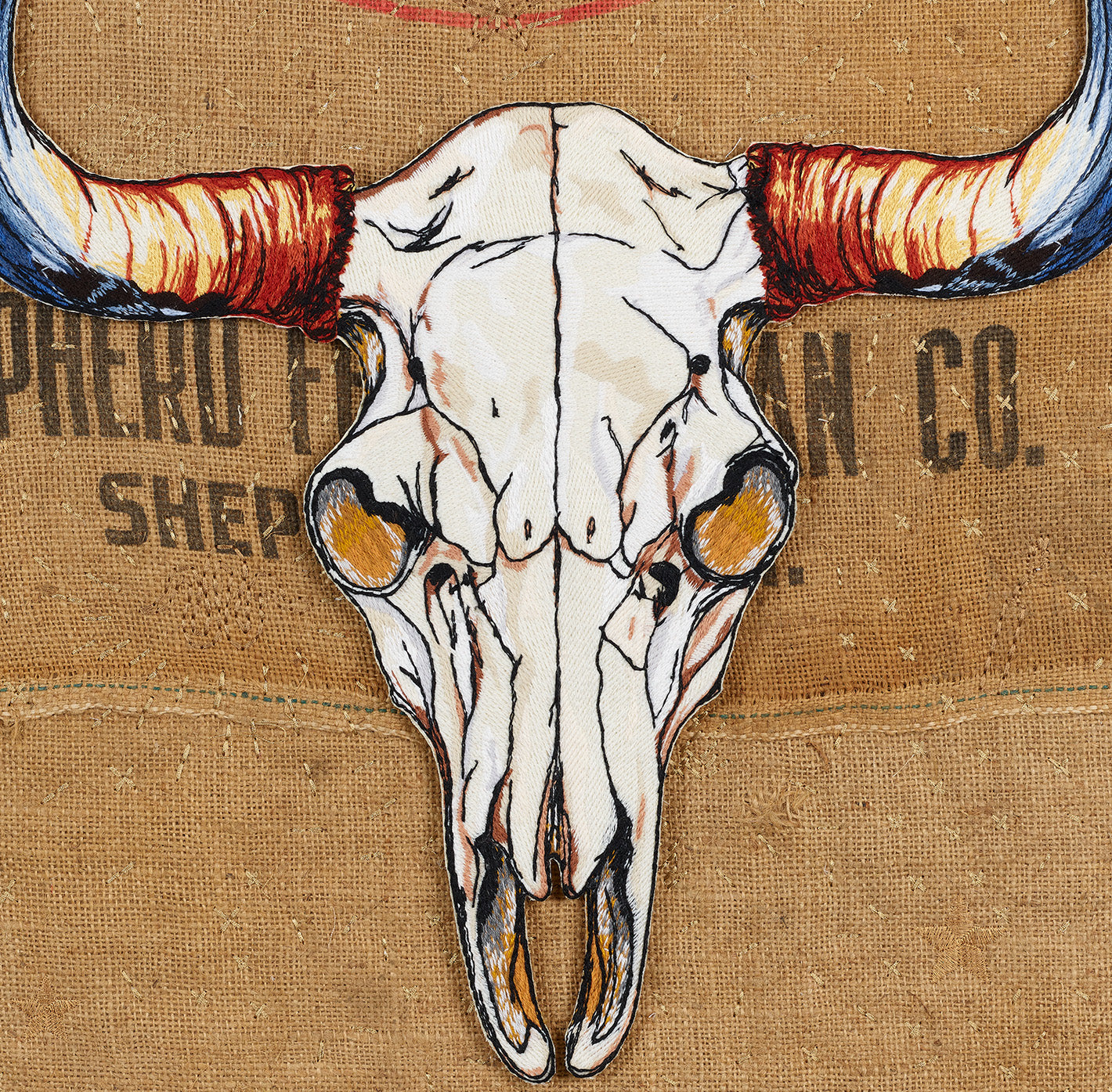 Vintage Steer Skull 26"x26"