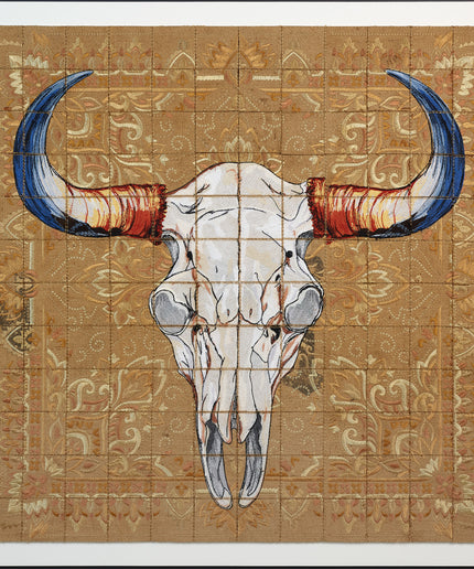 Steer Skull Mosaic 40"x40"