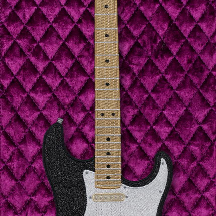 Black Strat with Quilted Background