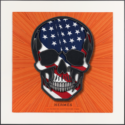 Memento Mori American Flag 26"x26"
