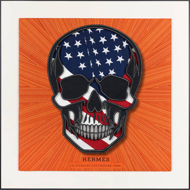 Memento Mori American Flag 26"x26"