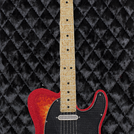 Red Tele with Quilted Background