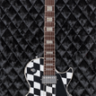 black leather quilted