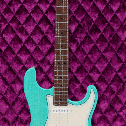 Mint Strat with Quilted Background