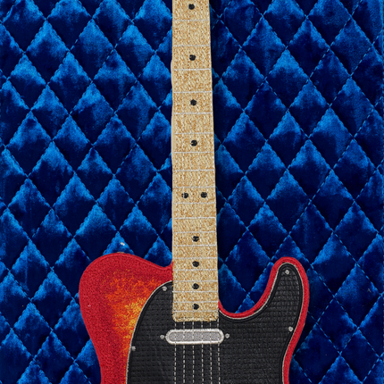 Red Tele with Quilted Background