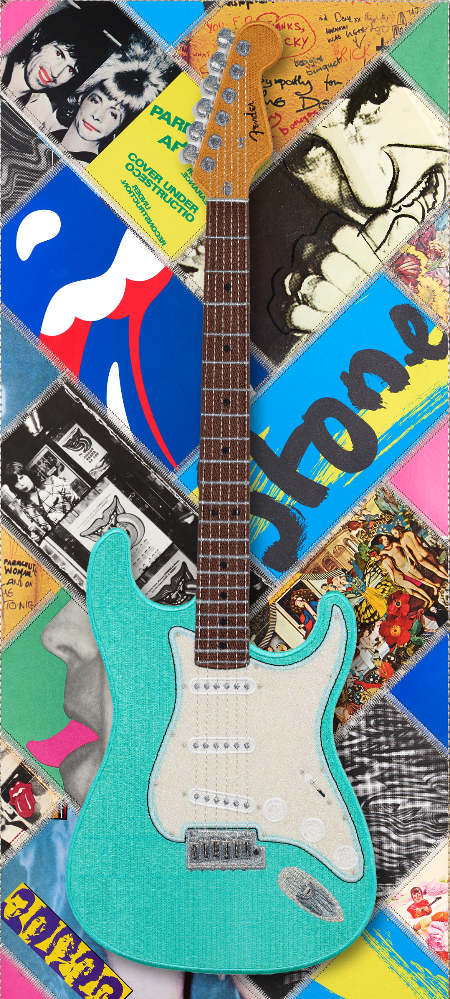 Rolling Stones Mint Green Strat  12"x26"
