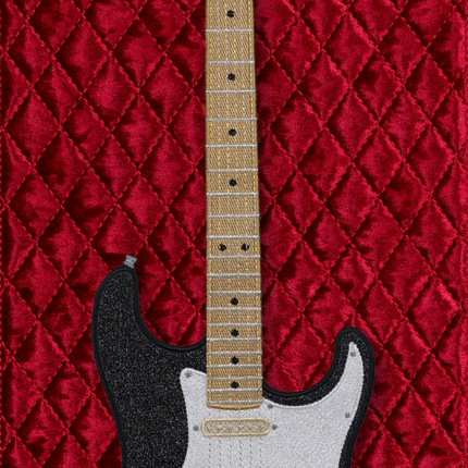 Black Strat with Quilted Background