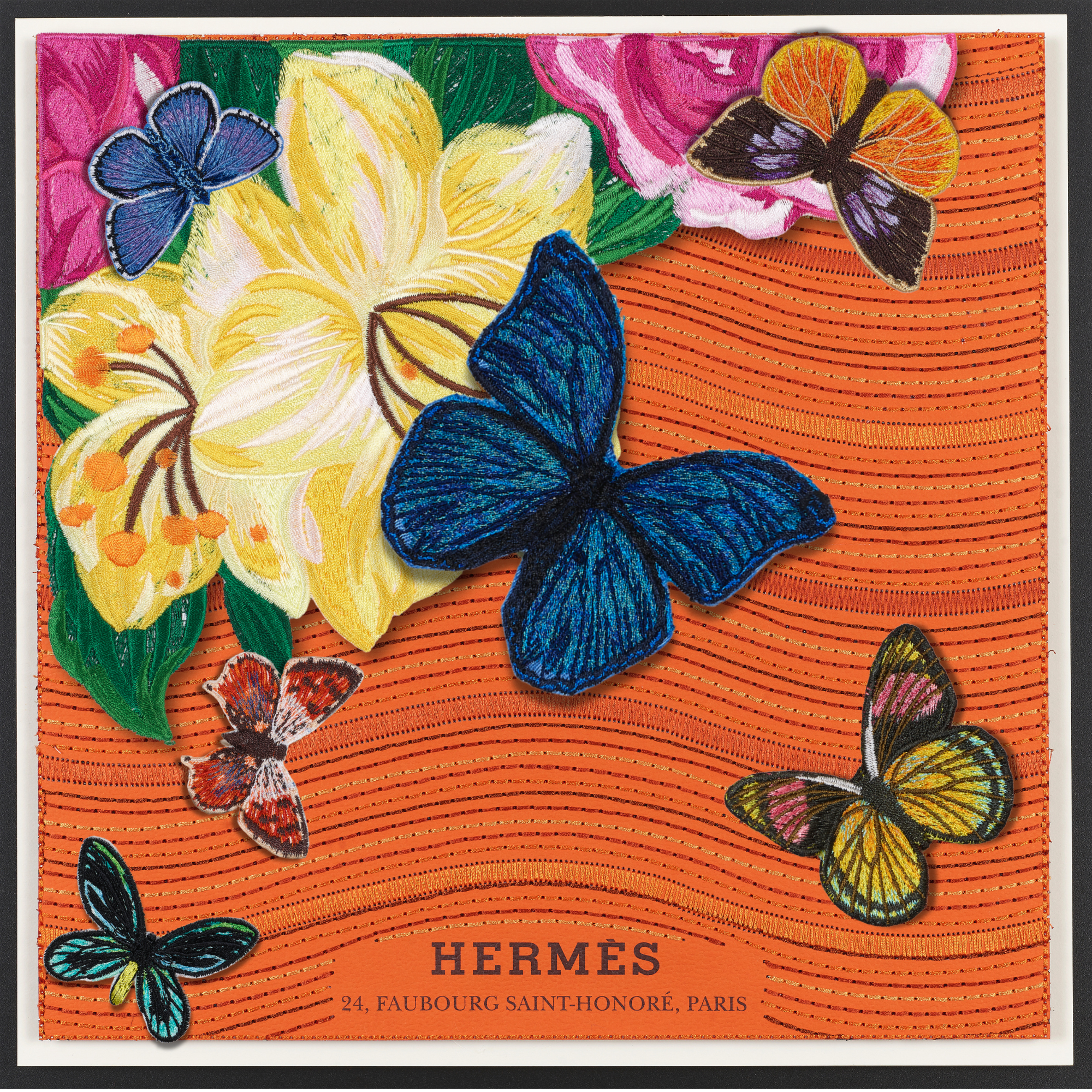 FLORAL CORNER - YELLOW LILY 12"X12"