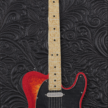 Red Tele with Quilted Background