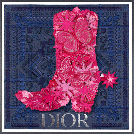 Gypsy Boot Pink 12"x12"