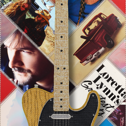 Country Album Background with Guitar
