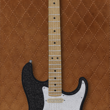 Black Strat with Quilted Background
