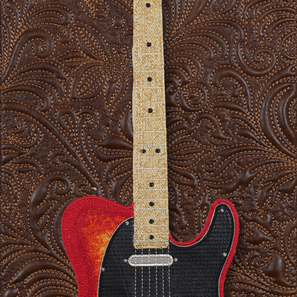 Red Tele with Quilted Background