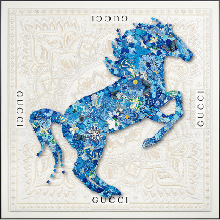 Gypsy Horse Blue 40"x40"