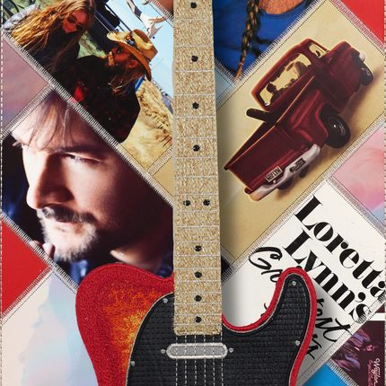 Country Album Background with Guitar