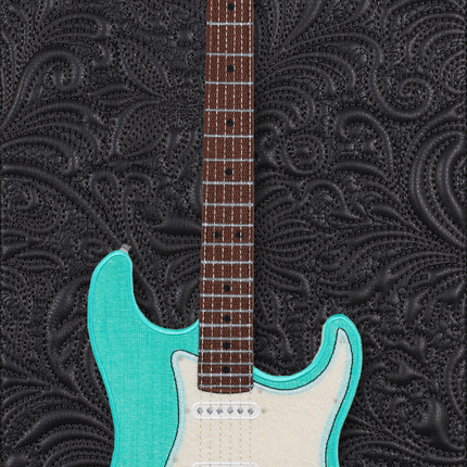 Mint Strat with Quilted Background