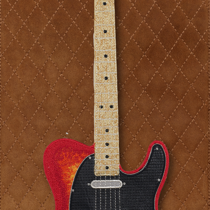 Red Tele with Quilted Background