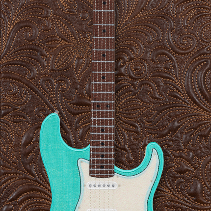 Mint Strat with Quilted Background