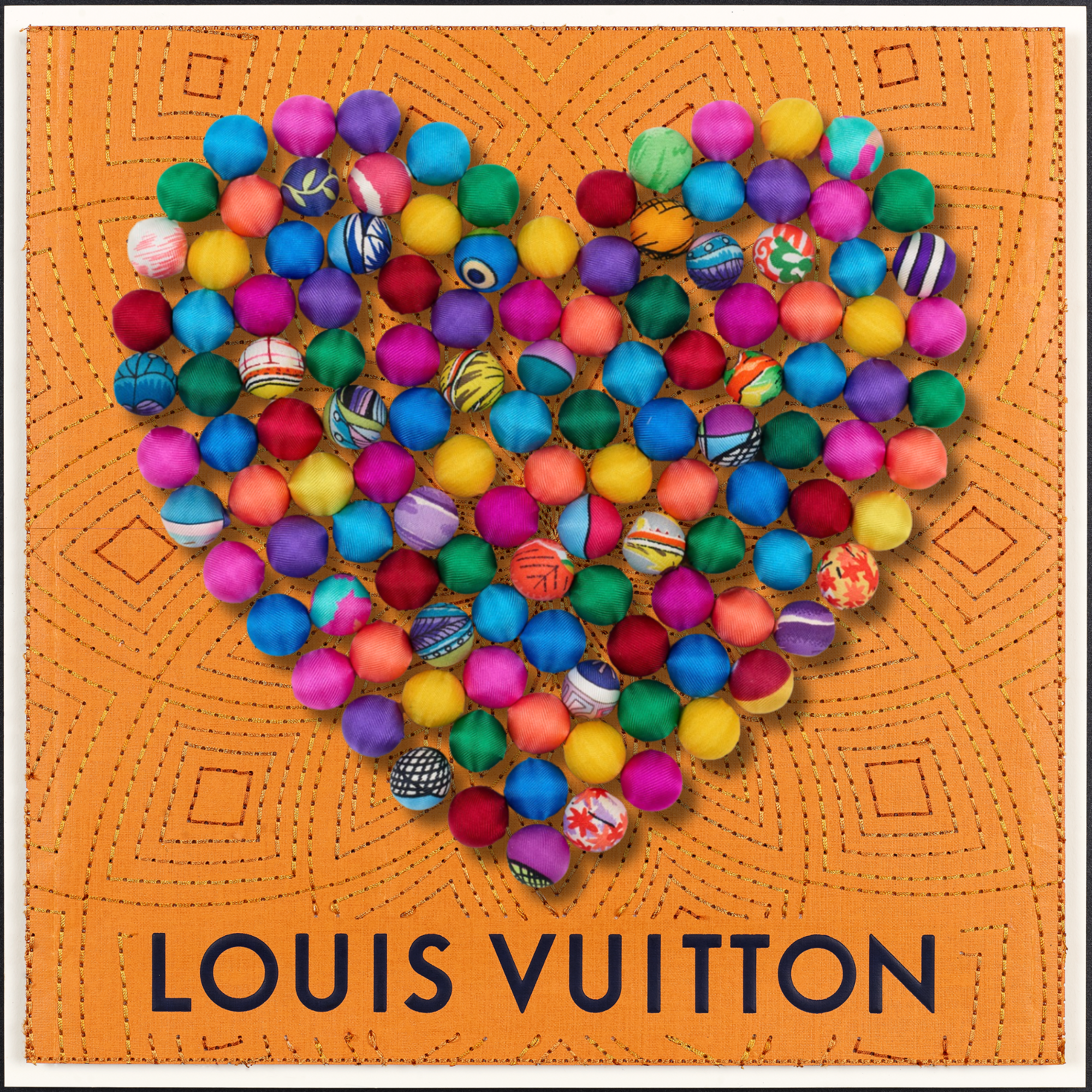 POM POM HEART 12"X12"