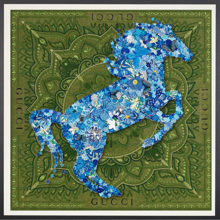 Gypsy Horse Blue 40"x40"