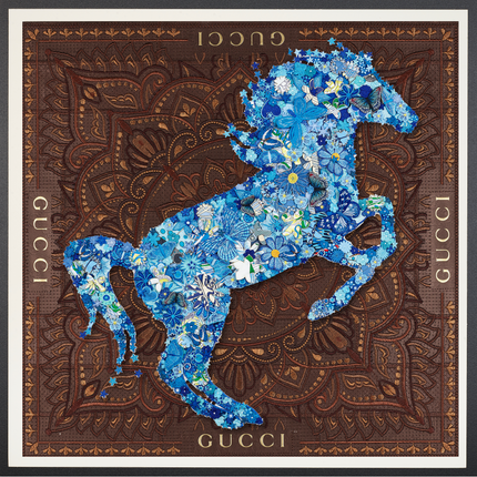 Gypsy Horse Blue 40"x40"