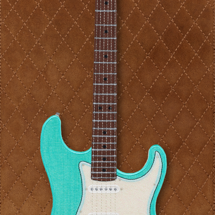 Mint Strat with Quilted Background