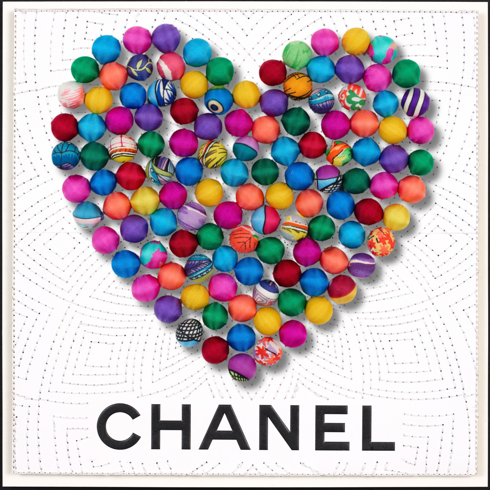 POM POM HEART 12"X12"