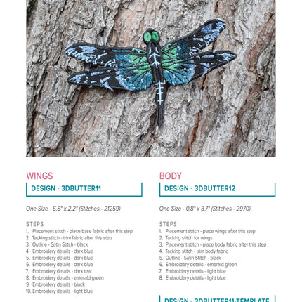 3D Butterflies and Dragonflies