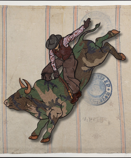 Vintage Camo Bull Rider 40"x40"