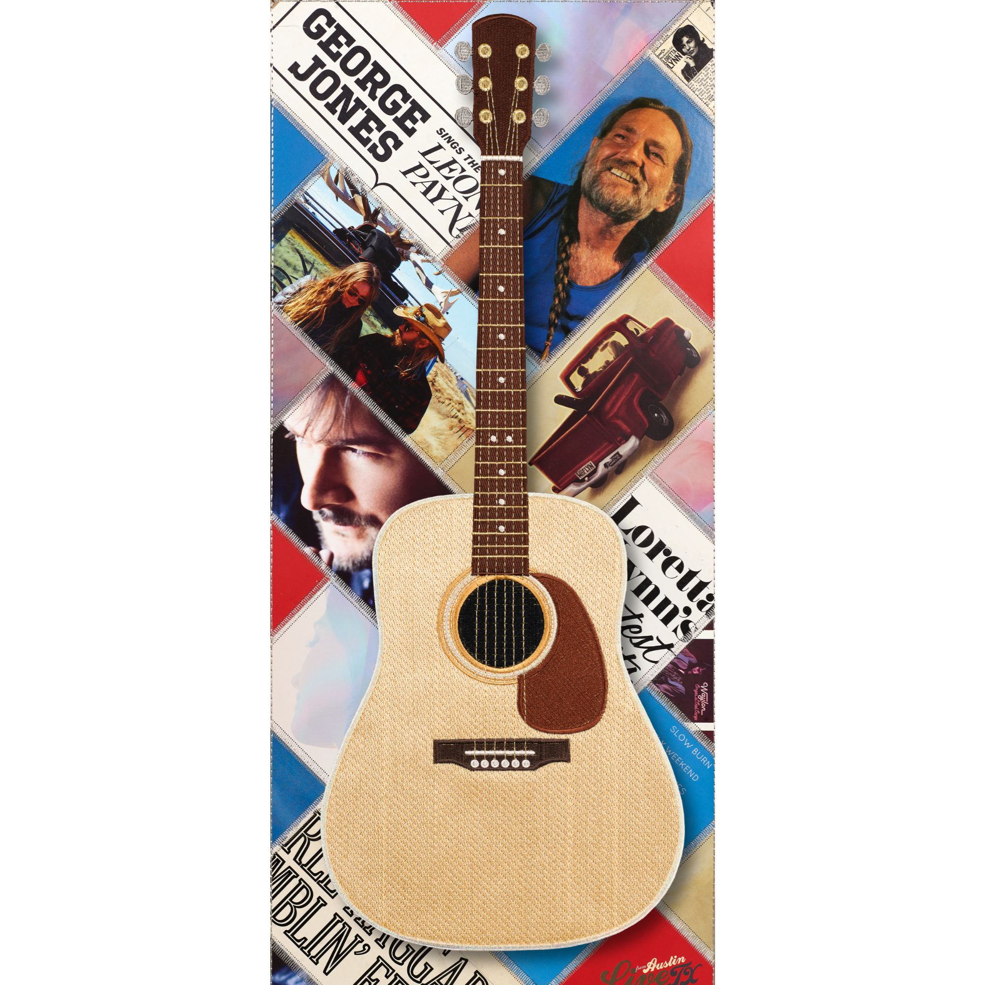 Country Album Background with Guitar