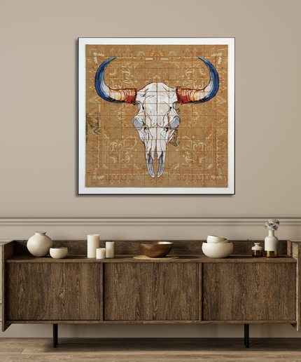 Steer Skull Mosaic 40"x40"