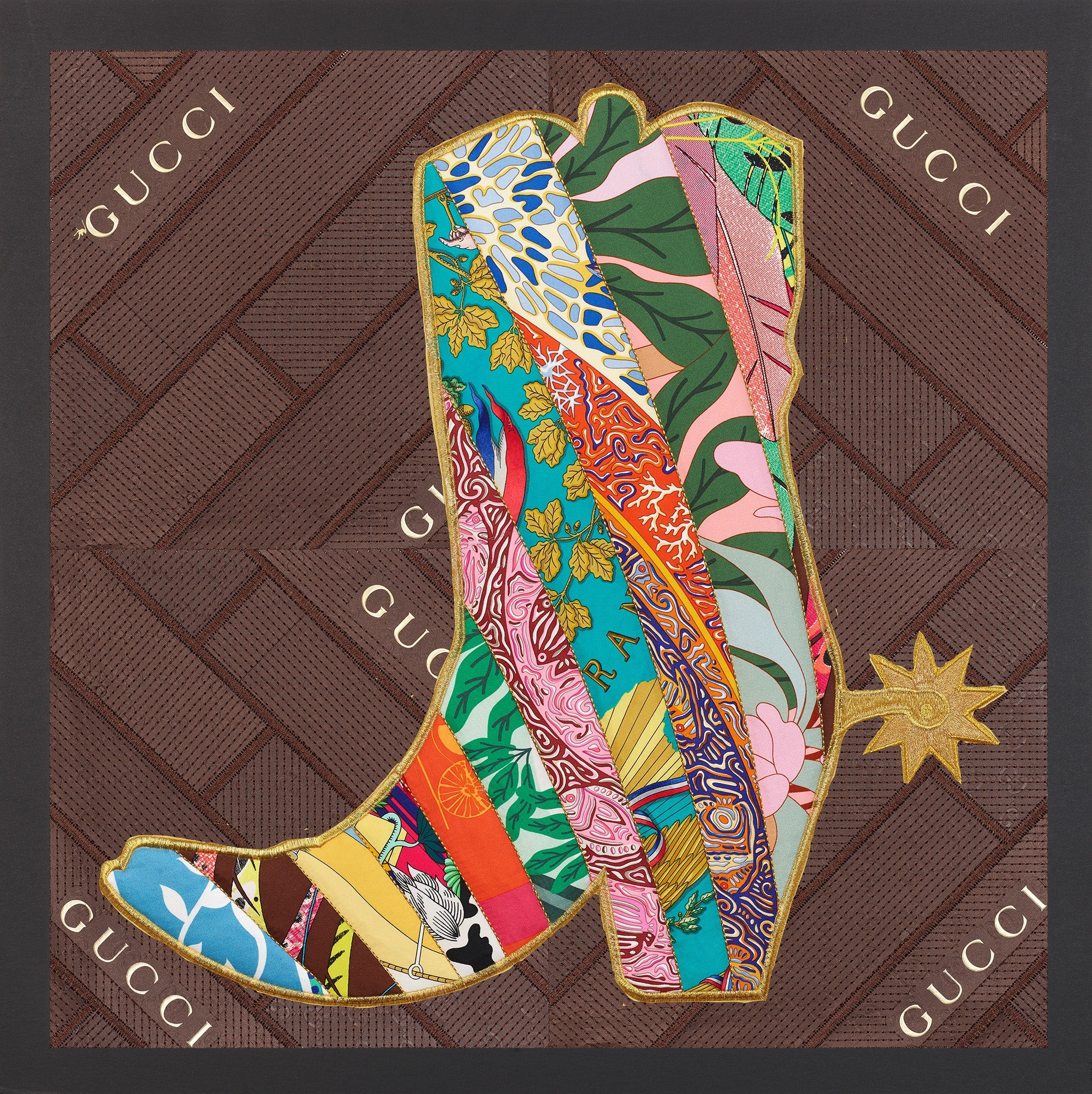 Painted Kinky Boot 26"x26" - Stephen Wilson Studio