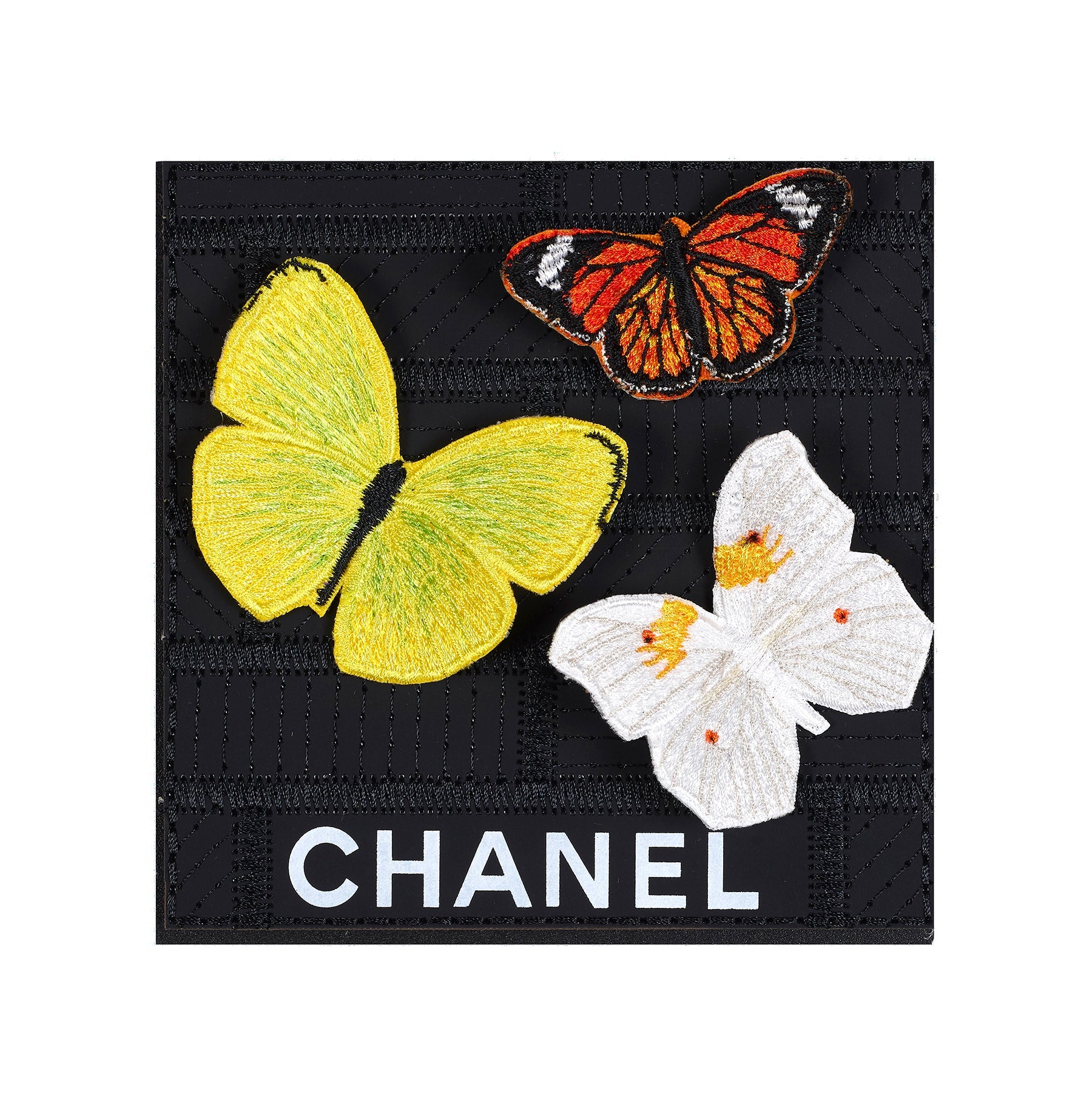 Petite Chanel Black Butterfly Swarm 5”x5” - Stephen Wilson Studio