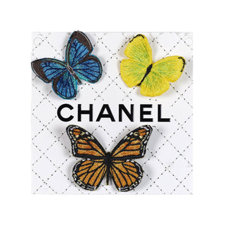 Petite White Chanel Butterfly Swarm 2 5" x 5" - Stephen Wilson Studio