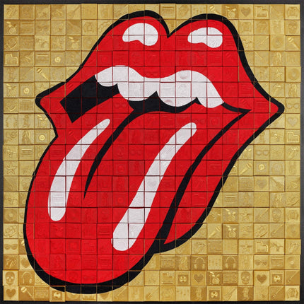 The Rolling Stones, Lips 40x40 Mosaic - Stephen Wilson Studio