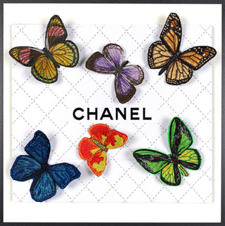 Chanel White Butterfly Swarm 12"x12" - Stephen Wilson Studio