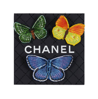 Petite Black Chanel Butterfly Swarm 1 5" x 5" - Stephen Wilson Studio