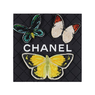 Petite Black Chanel Butterfly Swarm 2 5" x 5" - Stephen Wilson Studio